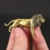 Retro Lion Statue Cute Mini Lion Sculpture Brass Lion King Figurines  Car Ornament