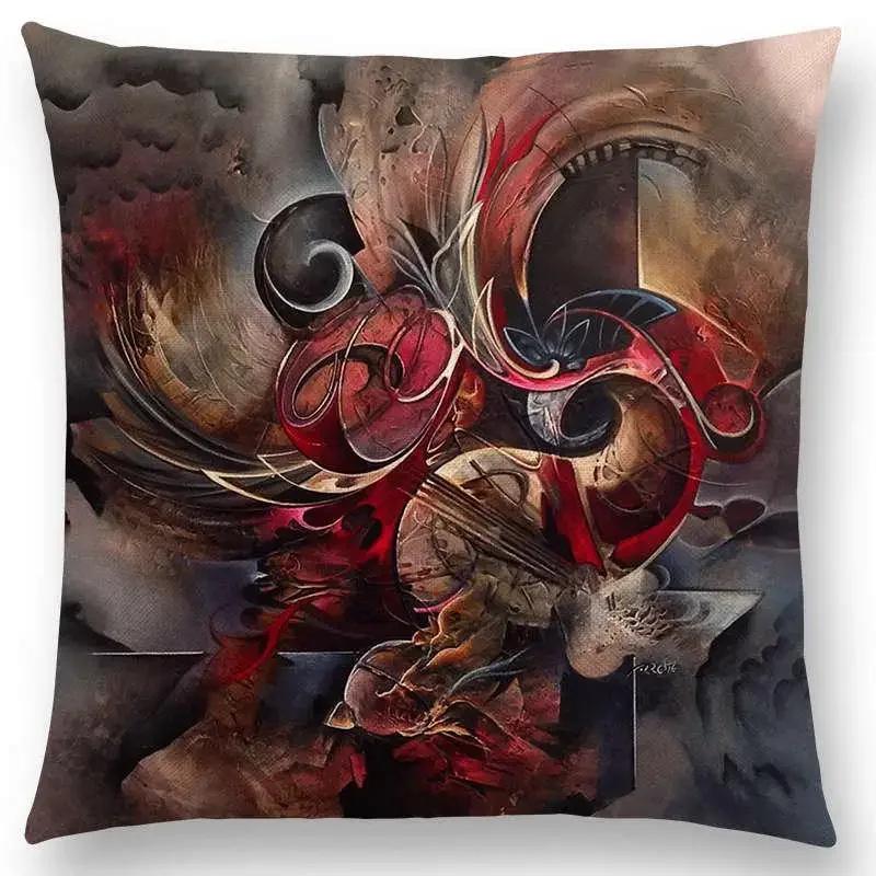 Nuova Pittura Scultura Stile Astratto Motivo Misterioso Fantastica Federa Cuscino Copricuscino Divano