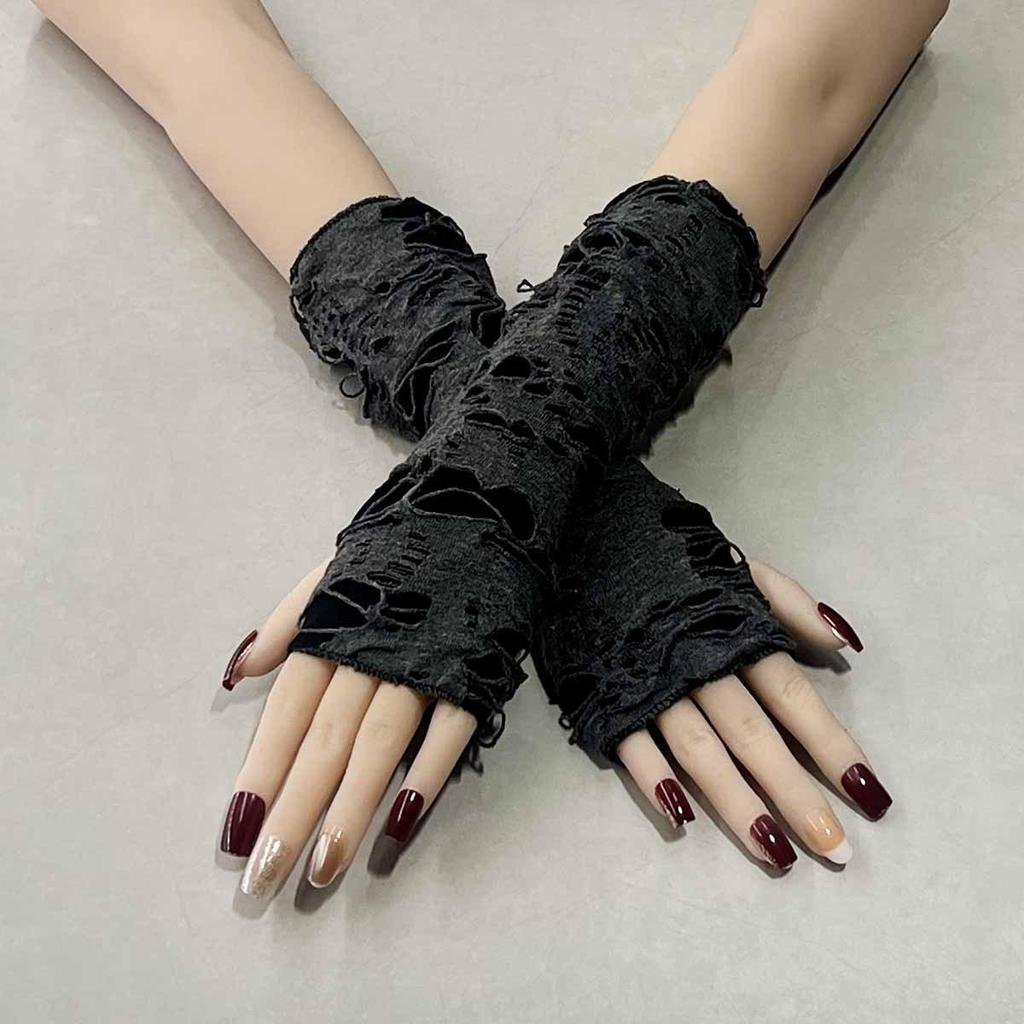 Halloween Punk Halb-Finger-Ärmel mit zerrissenen Handschuhen - Y2K Hot Girl Style