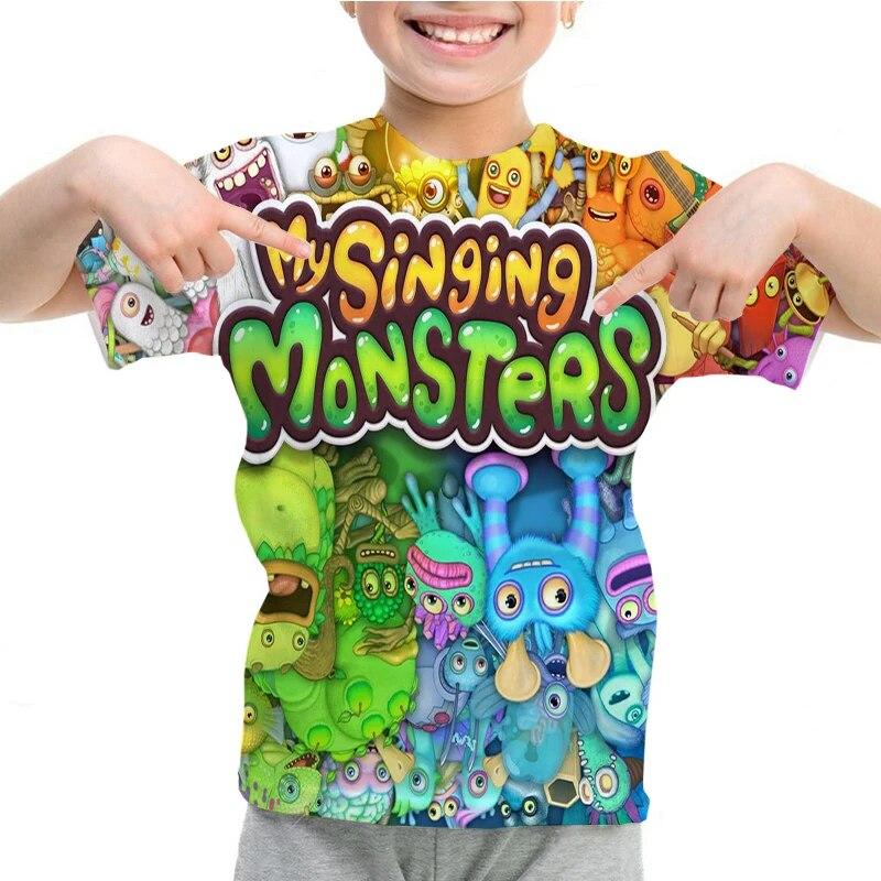 My Singing Monsters T-shirt Boys Girls Summer 3D Cartoon Anime T Shirt O-neck Casual Tshirt Kids Short Sleeve Children Tops Tees
