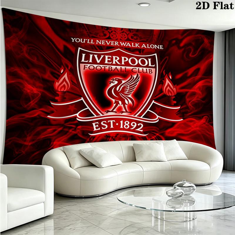 Arazzo da Parete del Liverpool Football Club Appeso Estetico alla Parete Coperta in Tessuto Stampato Arazzi Decorativi per Camera da Letto Soggiorno Decorazione per la Casa