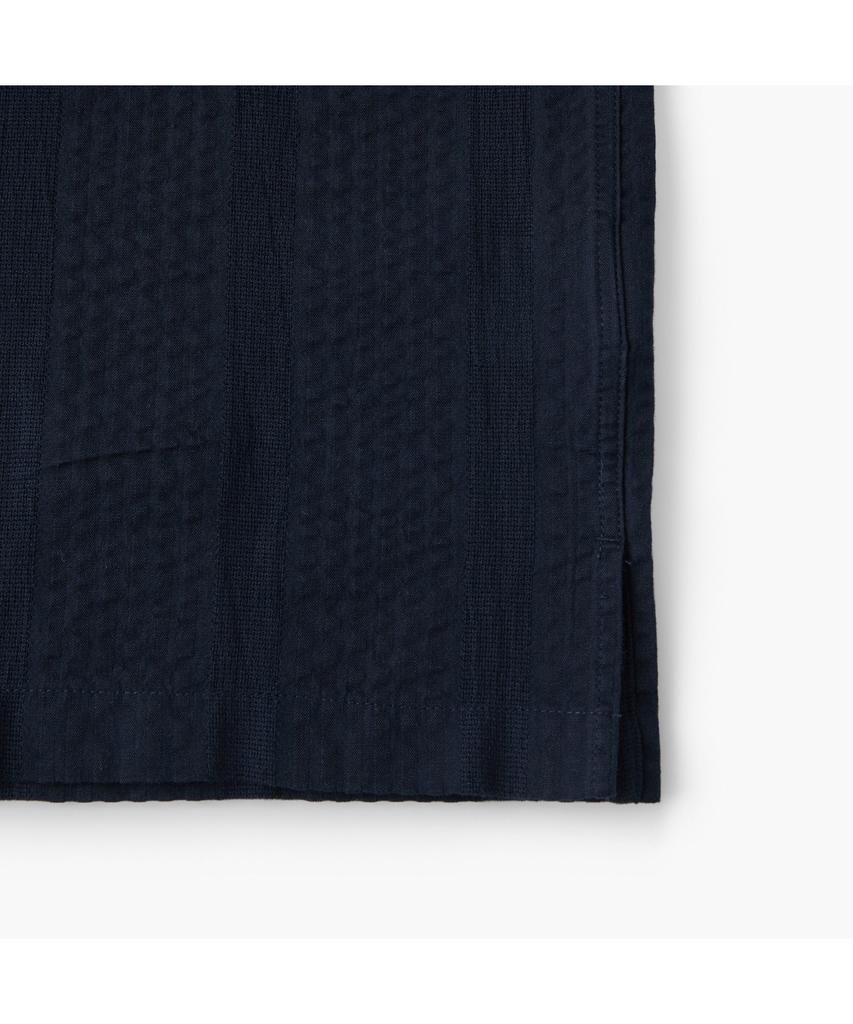 Henlikoteun [Imported Fabric] Open Collar Seersker Shirt (Comfort Fit) Ahsam26601Nyx
