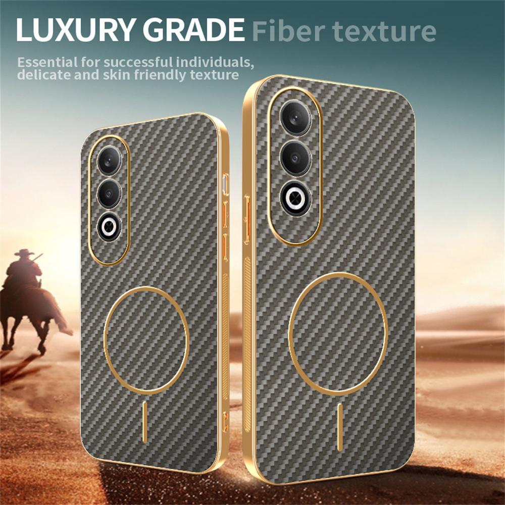For OnePlus Nord CE4 5G Phone Case Carbon Fiber Textured Electroplated TPU Back Cover