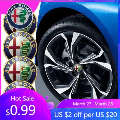 For Alfa Romeo 4PCS Car Wheel Hub Center Cap Emblem Badge Cover For Alfa Romeo 159 147 156 166 Giulietta Giulia Mito Stelvio Bre
