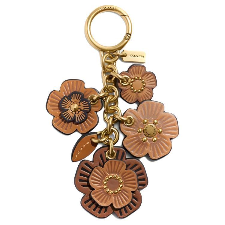 COACH Bag Charm Leather Keychain Bag