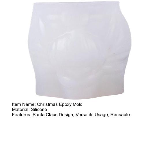 Christmas Santa Claus Epoxy Mold Small Item Storage Candle Container DIY Casting Mold Reusable Holiday Decor