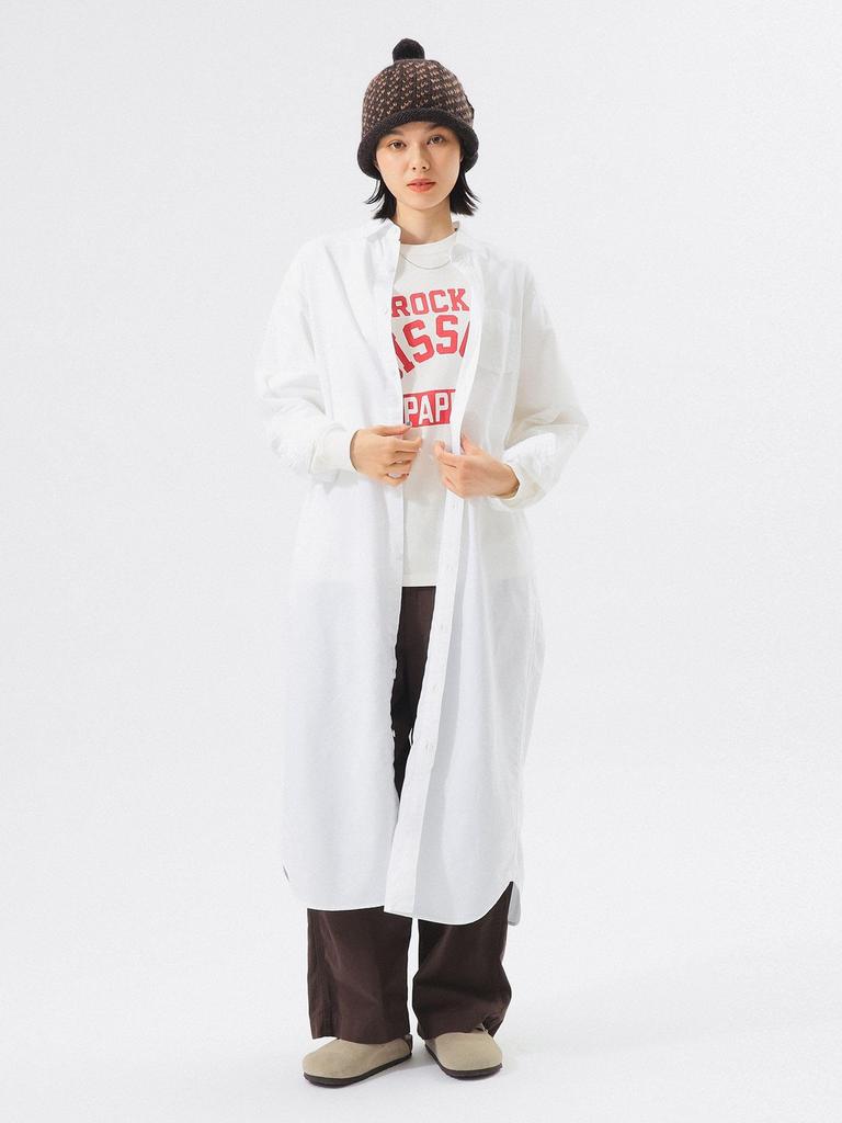 Beams Boy Women's Oxford BD Dress, Long Sleeve, White, One Size