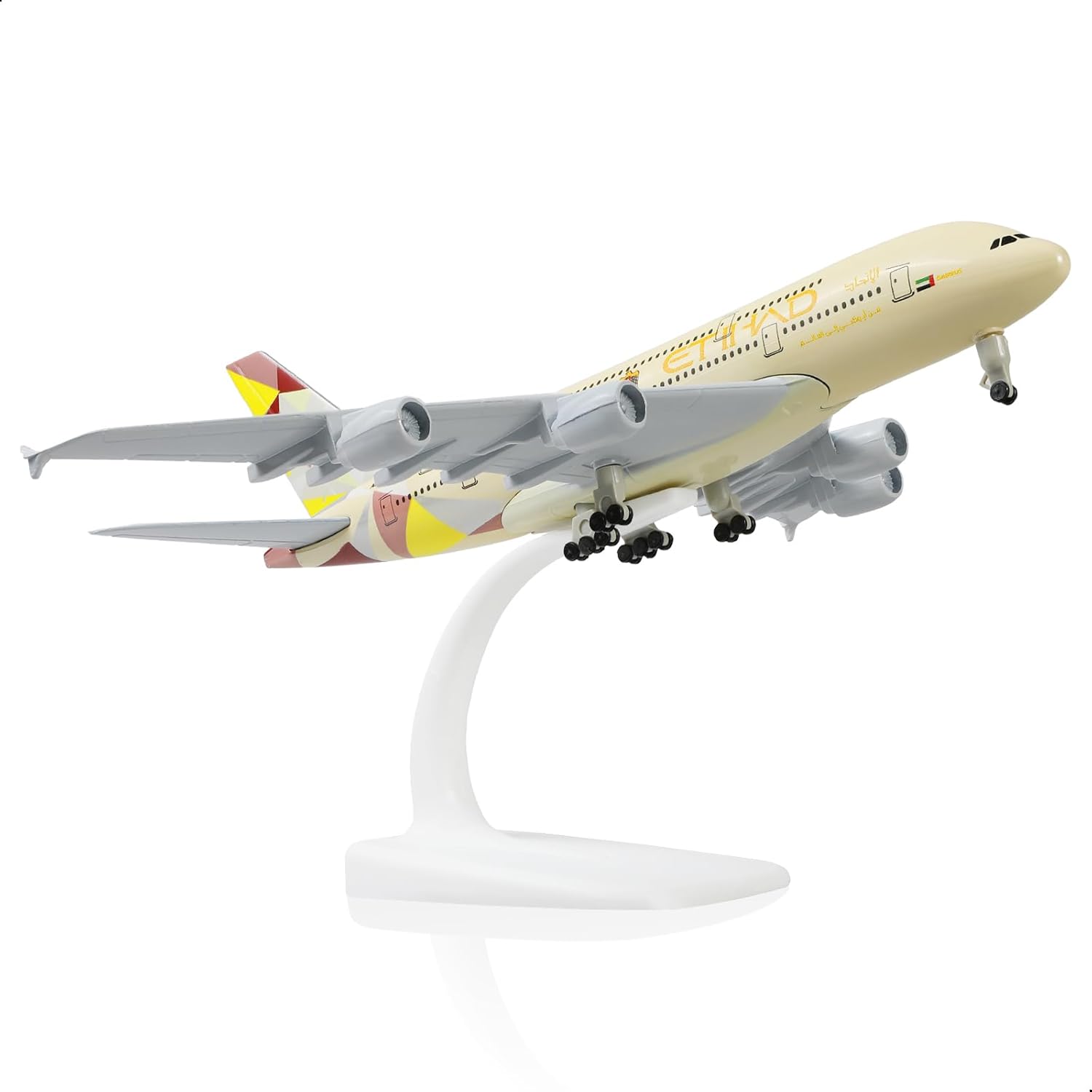 20CM etihad A380 Plane Model with Stand Metal Die-cast Airplane Children toy Souvenir Plane Toy Collected Gift By Aviation