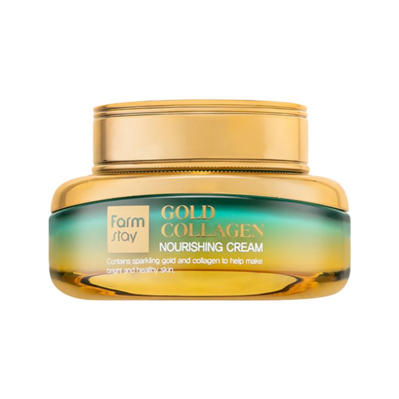 

Farm Stay Живильний крем з золотом та колагеном 55 мл – Зміцнюючий крем проти старіння, що надає сяйва