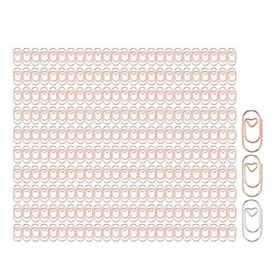 250Pcs Fancy Paperclips Small Heart Shape Plastic Covered Wire Widely Used Cute Paper Clips for Home
