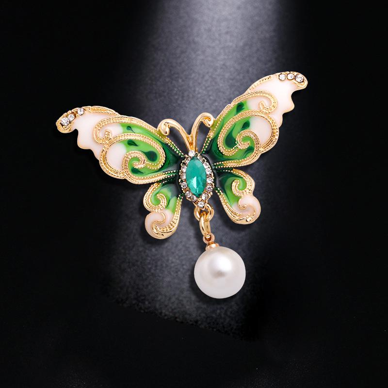 

Butterfly High-end Oil Drop Crystal Empty Support Brooch 3*5CM