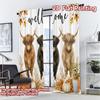 2D FLAT PRINTING 2pcs Curtains (Without Rod) Fall Welcome Highland Cows Popular Creative Curtains Semi-Sheer Curtains Easter
