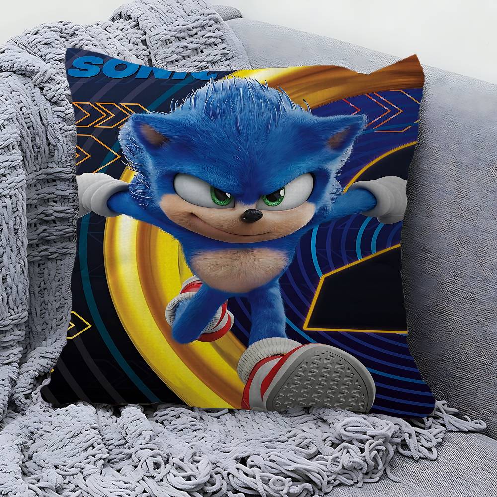 Anime Game S-SonicS Personalized Pillow Cover Kids Bedroom Wild Party Decor Pillowcase Kid Birthday Shower Gift