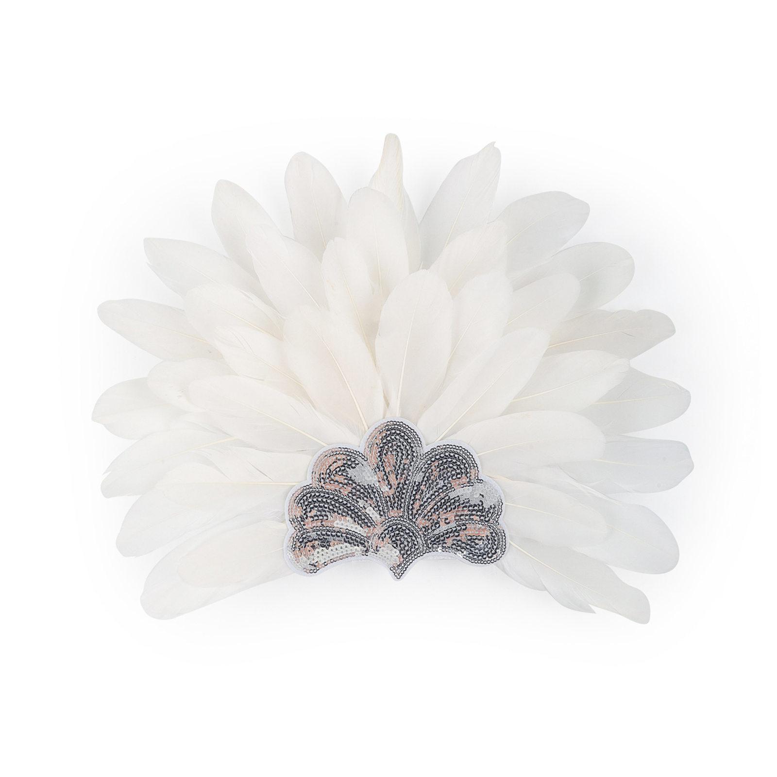 

Повязка на голову Mardi Gras с перьями и пайетками, головной убор в стиле флэппер для маскарадной вечеринки, большой повязка на голову с перьями 7