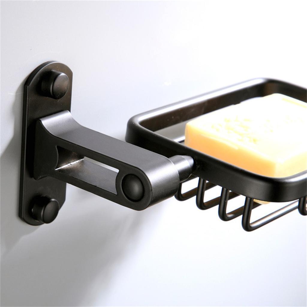 Sanitary Ware Bathroom Wall Hanging Kitchen And Bathroom Hardware Soap Net Soap Rack Space Aluminum Black