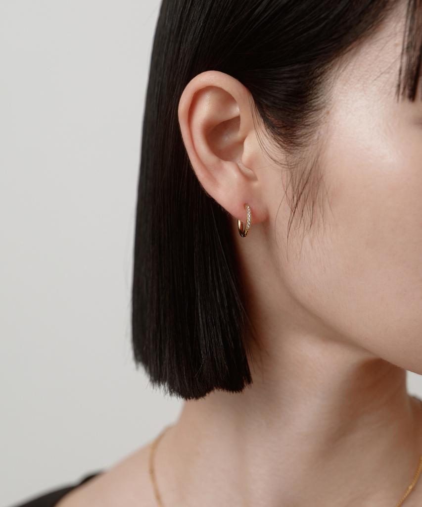 Novice Tokyo Cz Hoop Pierce Surgical Cz Hinged Hoop Pierce Stainless / Gold