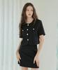 Bibyseob [Set] Summer Crop Single Jacket + Mini Skirt Black