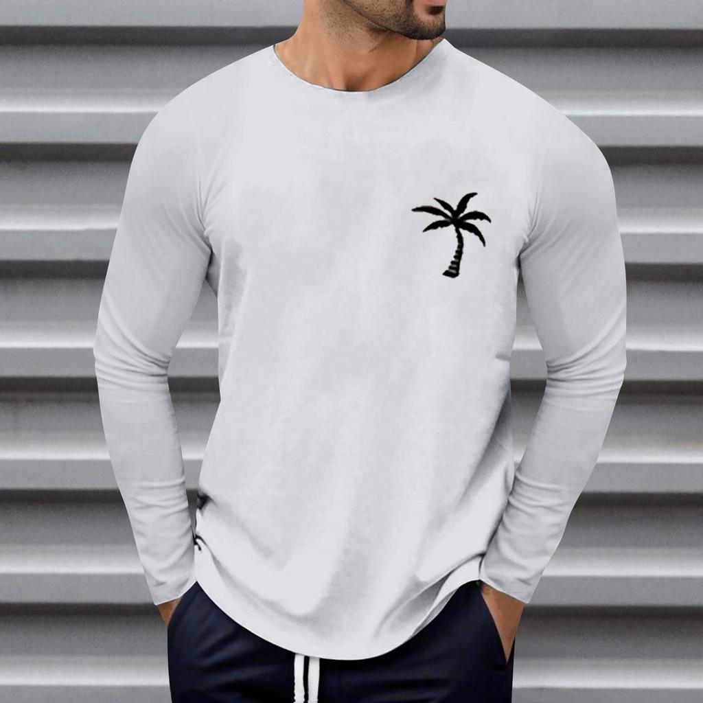 Pánské kulatý výstřih s dlouhým rukávem volné podzimní zimní topy móda vzor trička kreativní písmena retro tisk pouliční sporty ležérní topy