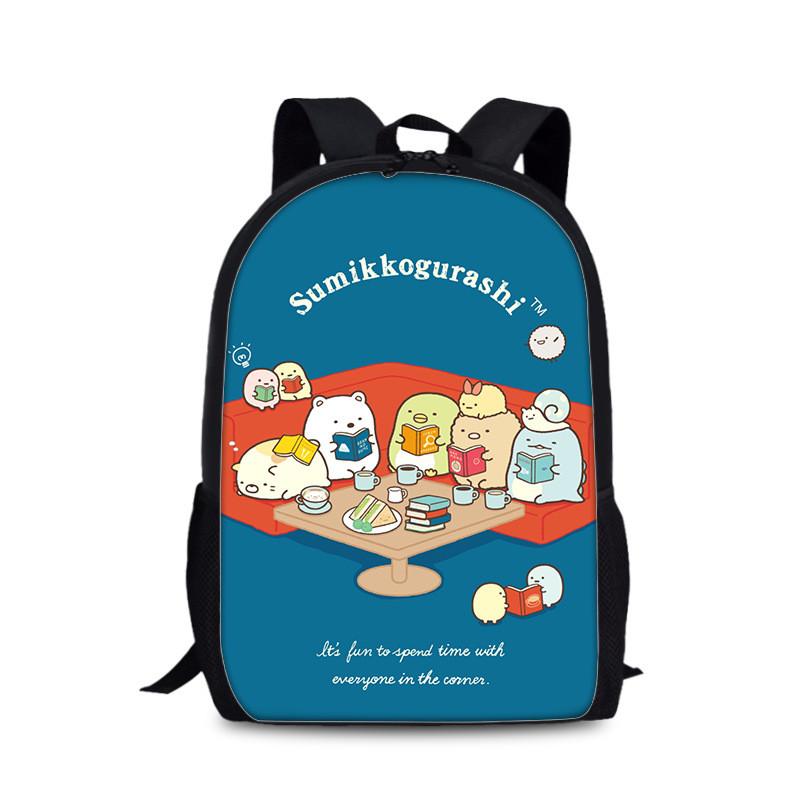 Sumikkogurashi School Bag With Waterresistant Nylon Fabric And Adjustable Shoulder Straps For Students