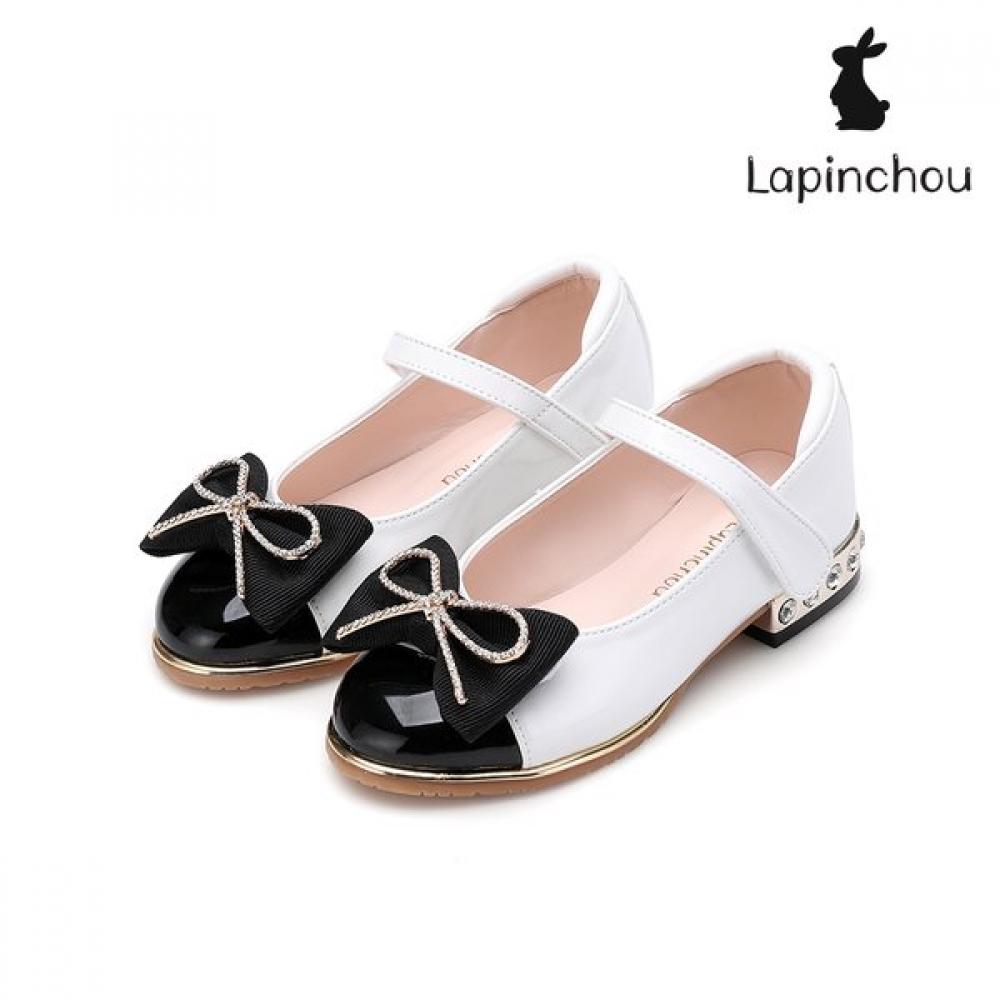 Lapinchou Mary Jane Kids Shoes White Patent Bijou Capto white patent/190