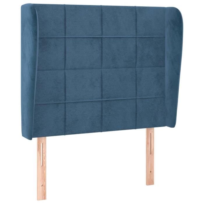 VidaXL Headboard with Ears Dark Blue 83x23x118-128 Cm Velvet3117990