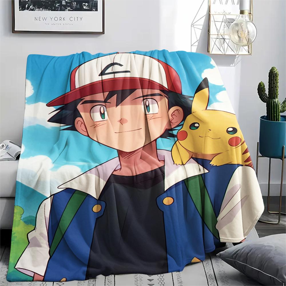 

Cartoon Pokémon pattern Flannel Blanket, High quality Comfortable for All Seasons, Home Decor, Warmth and Comfort, Perfect for Gifts. 80cm x 120cm