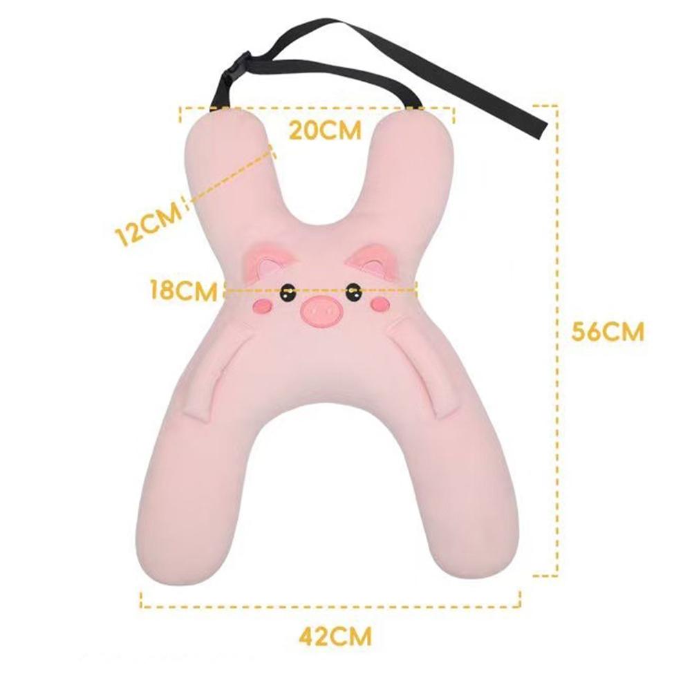 1 Satz Auto Niedliches Cartoon Kissen Auto Montiertes Kinderschlafkissen Auto Abnehmbare Bequeme Atmungsaktive Kopfstütze Lendenwirbelstütze
