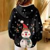 Women's Loose Comfortable Casual Fashion V-Neck Christmas Print Long Sleeve Hoodie