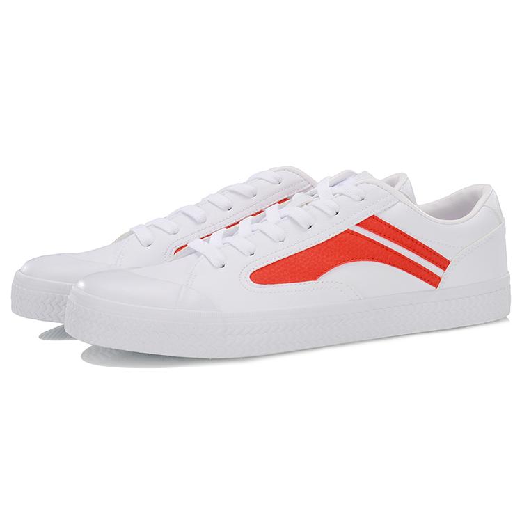 Li Ning Wave Slip Resistant Abrasion Resistant Low top Skateboard Shoes Men's White Orange AGCP163-3