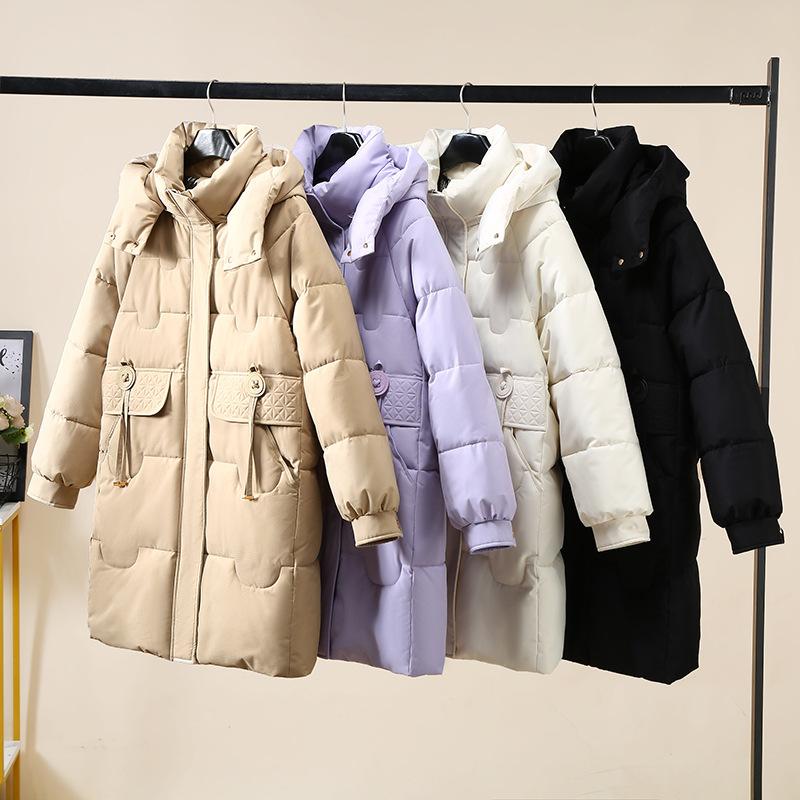 Down Padded Jacket Women's Winter 2025 New Cotton Jacket Mid-length Korean Version Loose Hooded Thickened Warm Jacket Padded Jacket