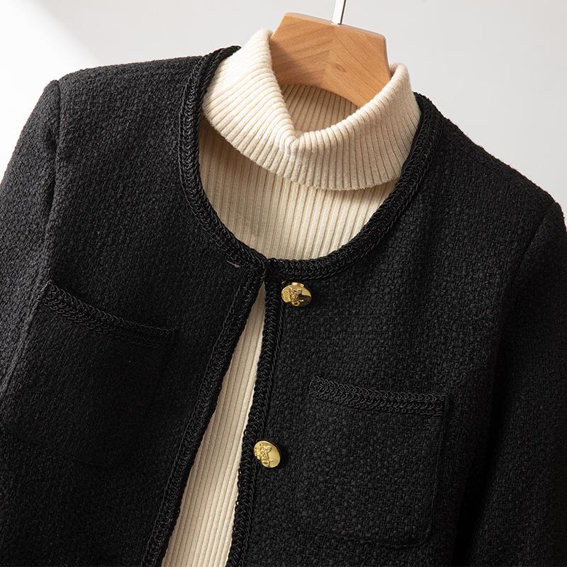 Woolen Small Fragrant Style Coat for Women In Autumn and Winter New Age-reducing Woolen Outer Wear Slim and Versatile Simple Fragrant Style Coat