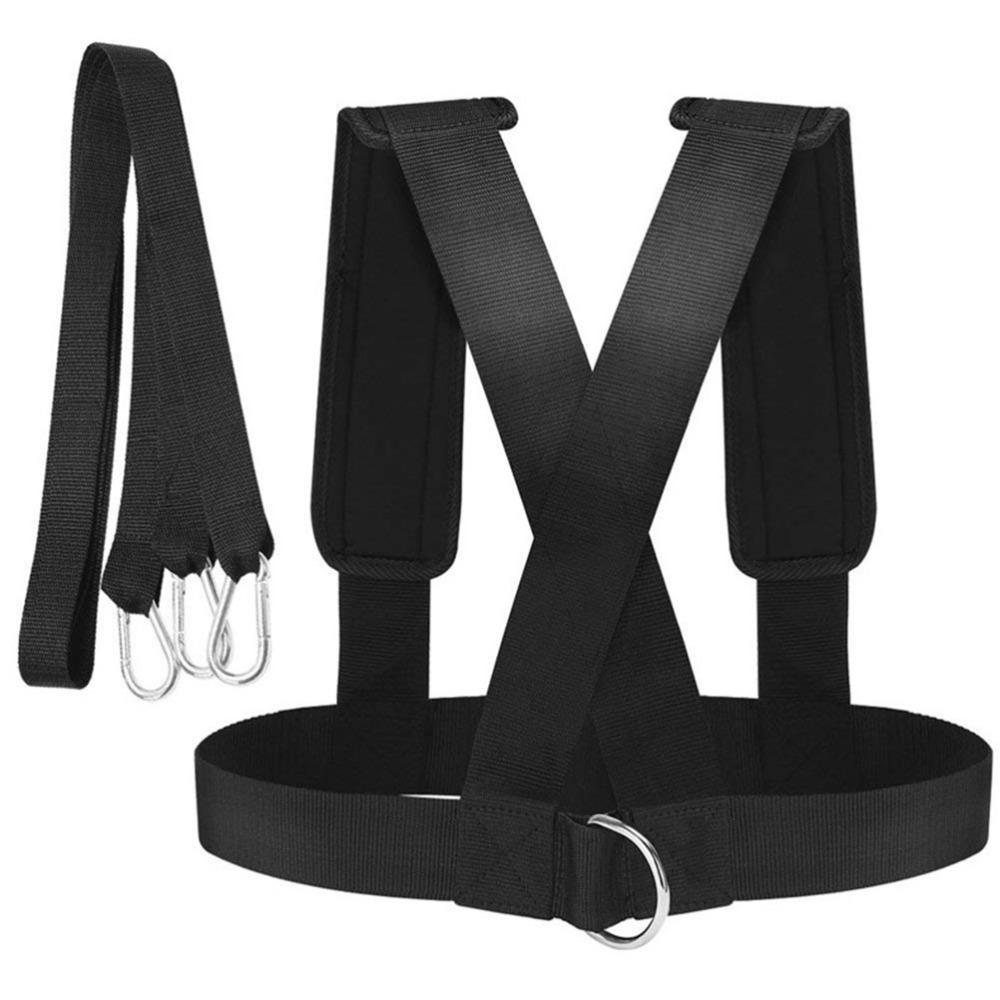 2pcs Adjustable Shoulder Exercise Elastic Band Load Support Elastic Exerciser Sled Workouts чёрный