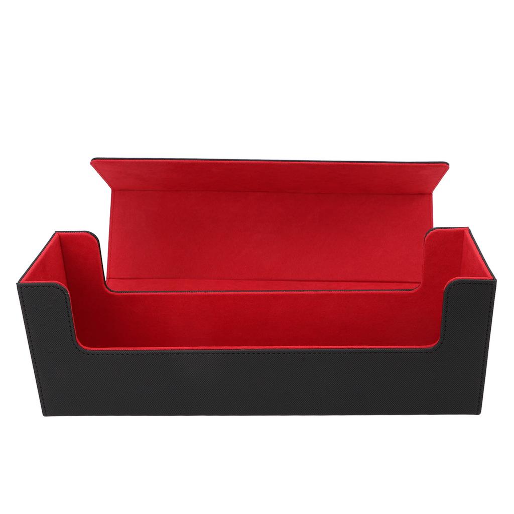 Card Storage Box Multipurpose PU Leather Large Capacity Magnetic Closure Card Deck Case for 400 Cards and Above Black