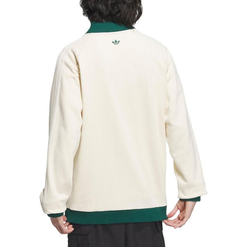 adidas Originals X Notitle Collaboration FW23 Spliced Contrast Zip-Up Stand Collar Jacket Unisex Jacket White IN1087