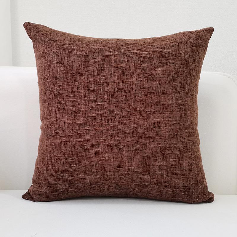 

Nordic Home Thickened Linen Solid Color Pillowcase Sofa Cushion Cover Pillowcase 50 * 50cm pillowcase темно-коричневого