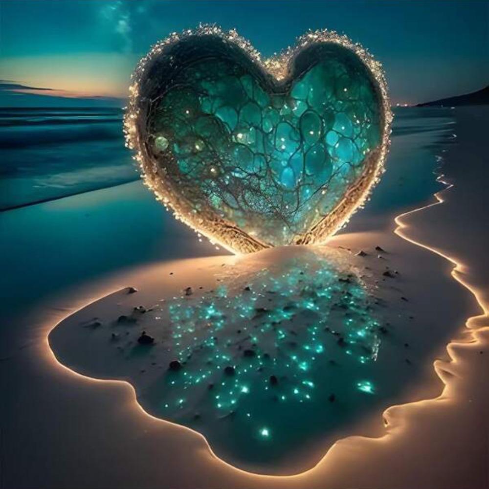Full Square Diamond Painting Kits Round Diamonds Moonlight Beach Diamond Art Kits Fantasy Landscape DIY Diamond Painting