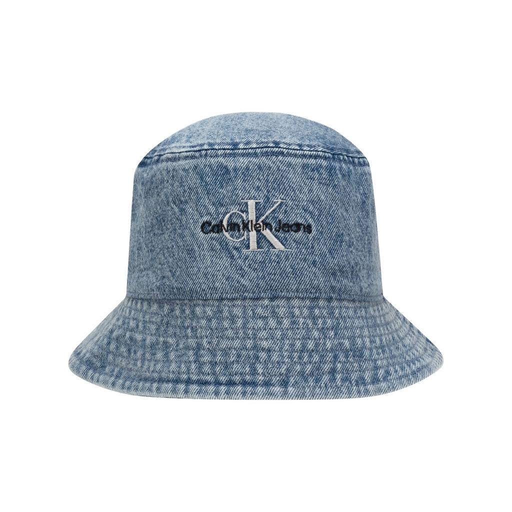 Calvin Klein Minimalist Embroidered Letter Cotton Trendy Denim Fisherman Hat Unisex Hats Light-Blue HX0336-407
