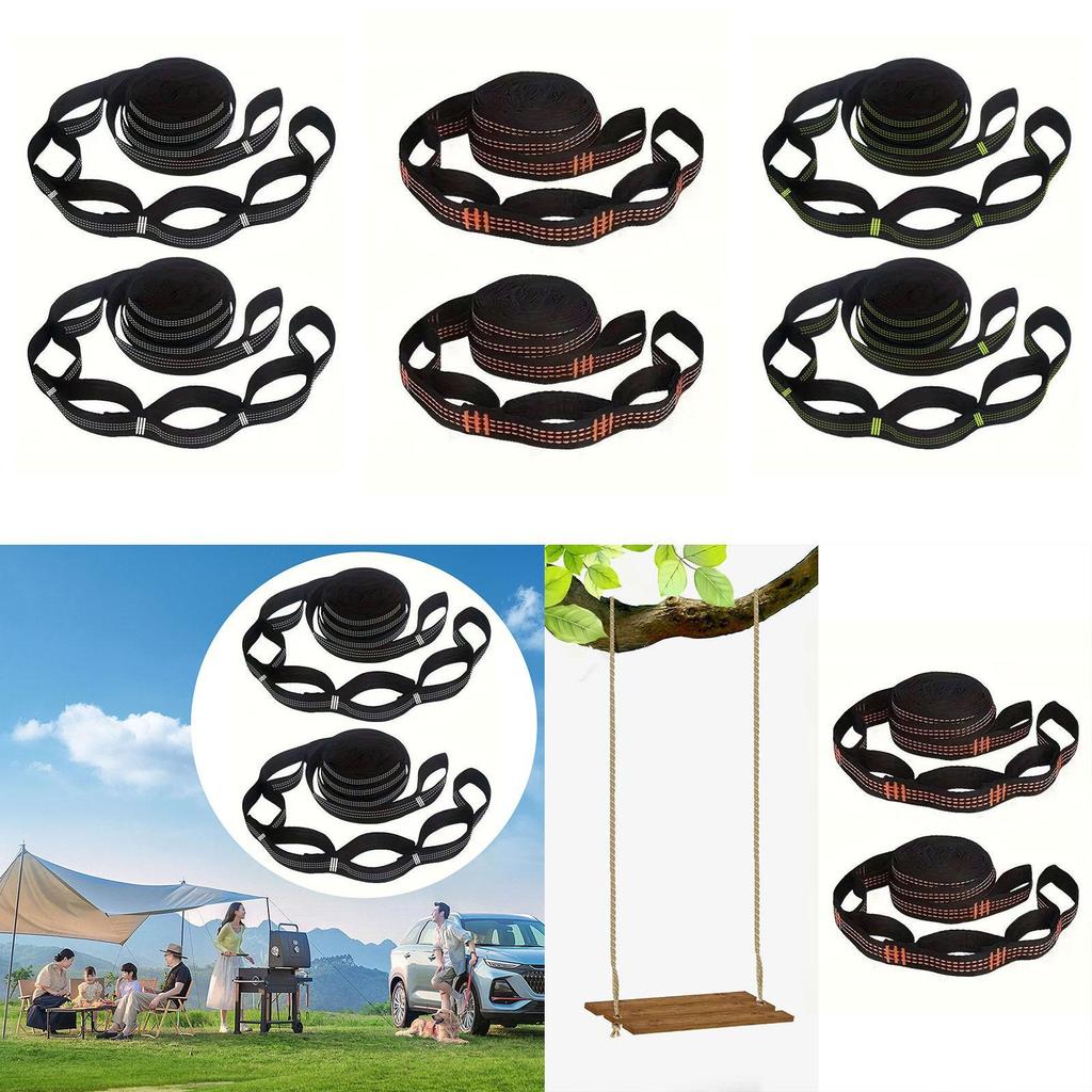 2Pcs Hammock Straps Lightweight Nylon Hanging Accessories 2M Tree Swing Straps for Outdoor Camping Hammock Garden Travel Swing