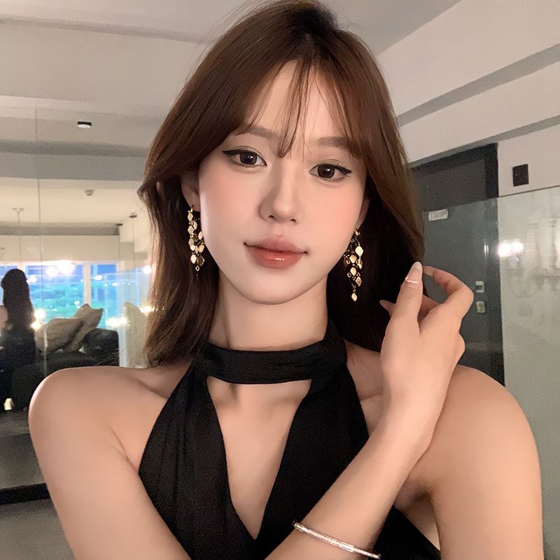 

Flash Diamond Tassel Earrings for Women New Best Selling Accessible Luxury Unique Classy Stylish Fashion All-Match Stud Earrings Ear Rings Gold Diamond Tassel Earrings S