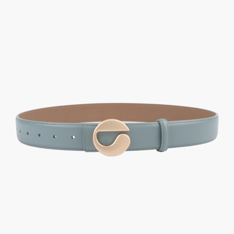 Belt Genuine Leather Calfskin Belt Belt Women's Black Logo Cowhide Belt