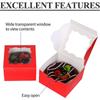 10pcs Treat Boxes with Window Gift Box with Tag and Rope Kraft Paper Red Gift Packing Box for Easter Weddings Parties Soap DIY