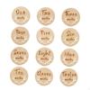 12 Pcs Beautiful Wooden Monthly Cards Newborn Photoshoot Props Growth Markers