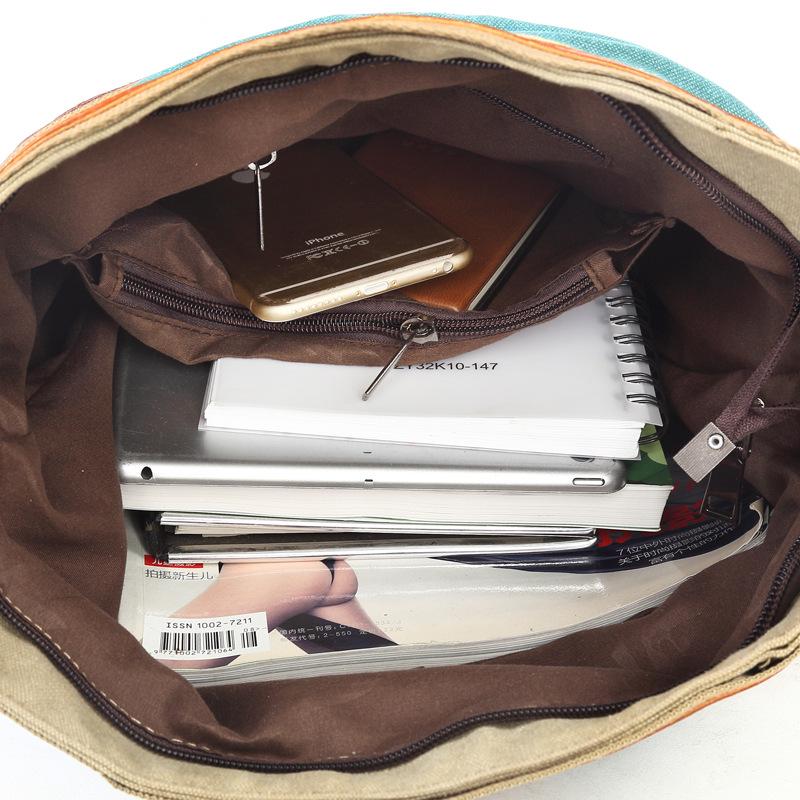 Kontrastowa torba damska Torba płócienna Kolorowe szwy Torba płócienna Torba krzyżowa na jedno ramię