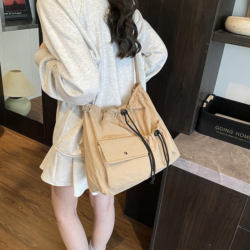 Casual Large-capacity Bag Women's 2025 New Simple Canvas Bag Nylon Cloth Shoulder Messenger Tote Bag