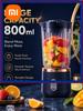 Xiaomi Food Grade 800ml Wireless Blender 1500mAh Battery 6 Blade Fruit Juicer Cup 30W Portable Smoothie Mixer For Shakes Drinks