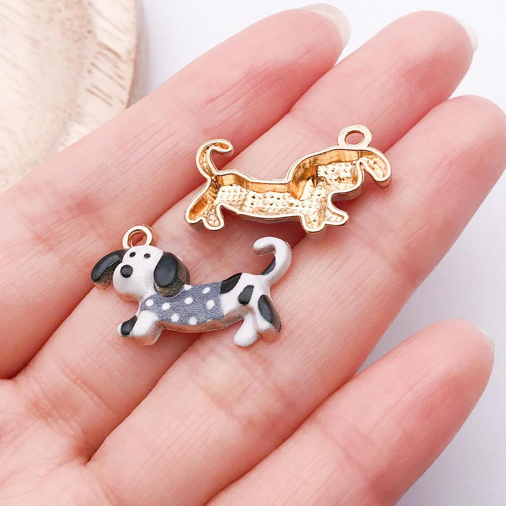 Cartoon Dog Pendants: Chihuahua, Corgi, Golden Retriever, French Bulldog, Dachshund Collars
