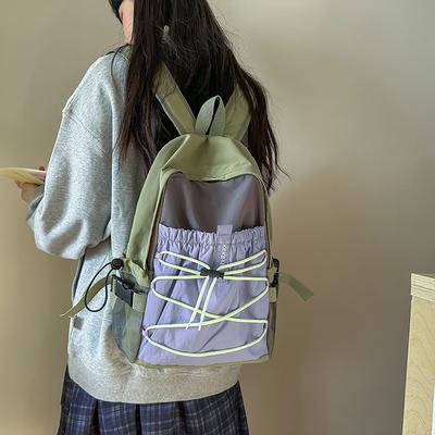 School Bag Casual Lightweight Contrasting Color Backpack New Outdoor Mountaineering Bag Travel Backpack