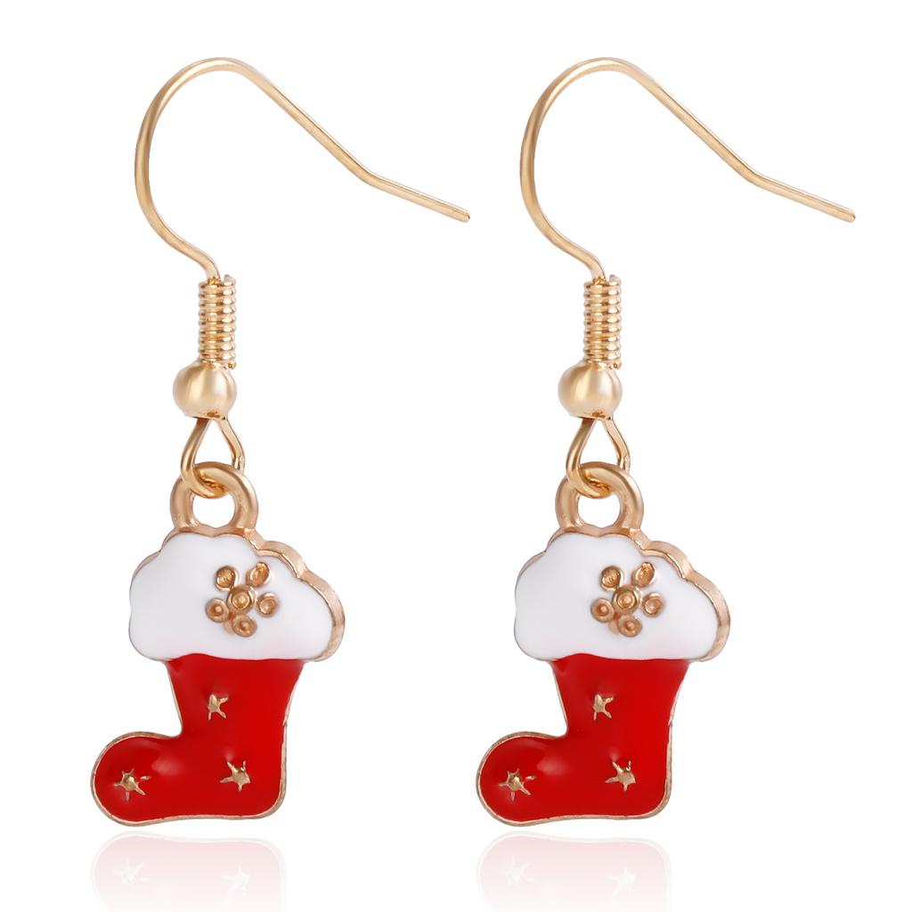 European and American Christmas earrings, new Santa Claus Elk snowflake earrings Christmas gifts
