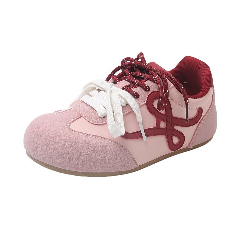 Inner heightening retro large toe head lace-up casual sports women's spring new women's shoes