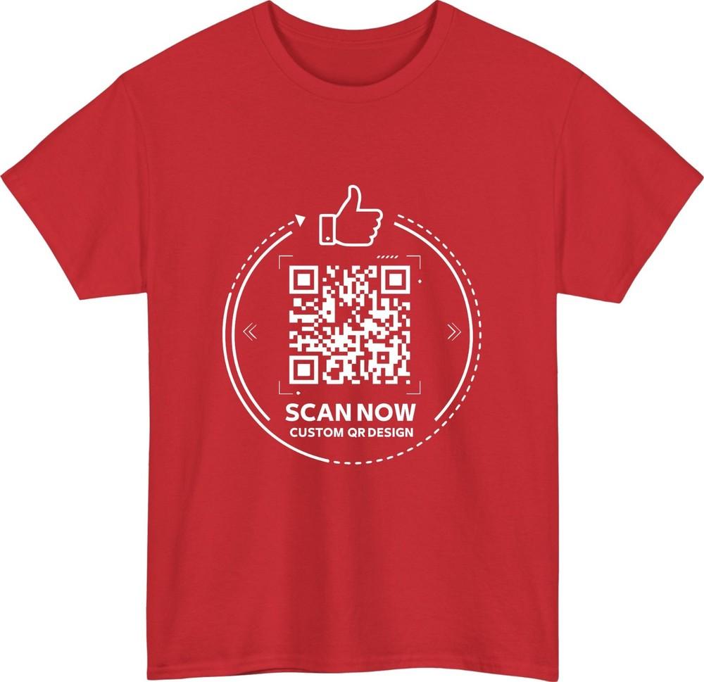 Personalised qr code scan me tshirt custom interactive social media link top S